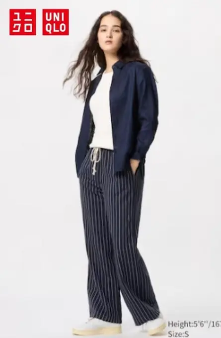 Штани з суміші льону uniqlo