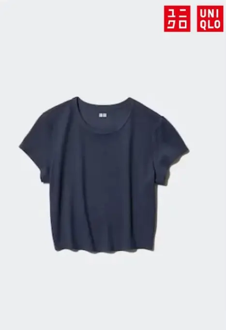 Укорочена футболка airism soft uniqlo