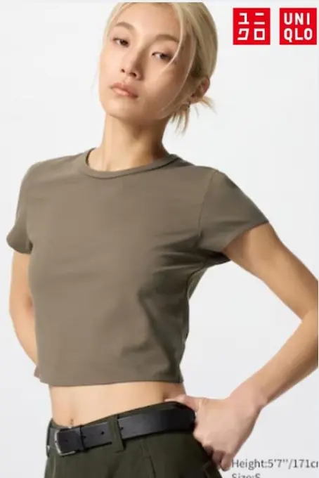 Укорочена футболка airism soft uniqlo
