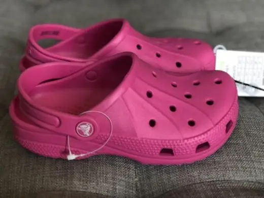 Crocs ralen clog k fuchsia pink girls size j1 roomy fit
